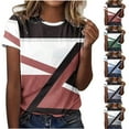 thumbnail image 1 of Fesfesfes Women Plus Size Short Sleeve Tops Casual Fashion Printed Crew-Neck Short Sleeve Top 4XL(US:16), 1 of 6