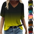 thumbnail image 1 of Fesfesfes Women Plus Size Short Sleeve Tops for Womens Summer Tops V Neck T Shirts Printed Tops Loose Casual Tshirts Women T Shirts Short Sleeve S(US:4), 1 of 6