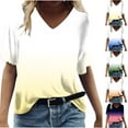 thumbnail image 1 of Fesfesfes Women Plus Size Tops Womens Summer Tops V Neck T Shirts Printed Tops Loose Casual Tshirts Tshirts Shirts for Women Graphic 3XL(US:14), 1 of 6