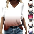 thumbnail image 1 of Fesfesfes Women Plus Size Tops Womens Summer Tops V Neck T Shirts Printed Tops Loose Casual Tshirts Women Graphic Tshirt XL(US:10), 1 of 6