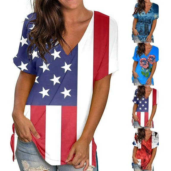 Fesfesfes Women Plus Size Tshirts for Women Women Crewneck Print Tees Short Sleeve T Shirt Blouse Loose Tops Shirts Women 8(L)