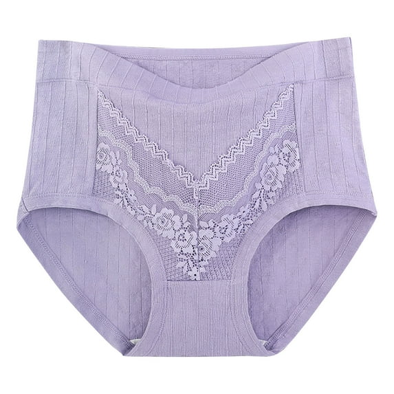 Fesfesfes Women Plus Solid Lace Plus Size High Waist Leak Proof Cotton Crotch Shorts Underwear Panties Plus Size Underwear For Women 4X-5X