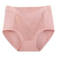 thumbnail image 1 of Fesfesfes Women Plus Solid Lace Plus Size High Waist Leak Proof Cotton Crotch Shorts Underwear Panties Plus Size Underwear For Women 4X-5X, 1 of 4