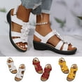 thumbnail image 1 of Fesfesfes Women Sandals Summer Ladies Slippers Casual Women's Shoes Roman Casual Wedges Flower Sandals 4.5(35), 1 of 9