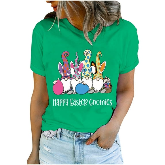 Fesfesfes Women Shirts And Blouses Women's Round Neck Printed T-shirt Fashion And Comfortable Shirt Tops Womens Plaid T Shirt S(US:4)