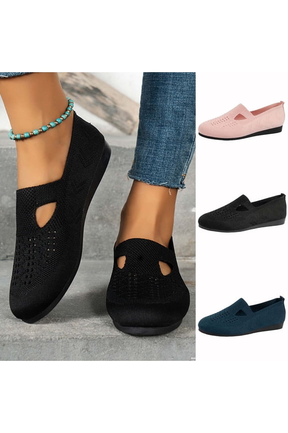 Women Shoes Almond Toe Solid Color Round-Toe Flats Shoes Lightweight Soft Casual Shoe 40(7.5)