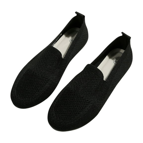 Fesfesfes Women Shoes Casual Round Toe Flying Woven Color Mesh Surface Shallow Mouth Casual Flat Shoes 39(7)