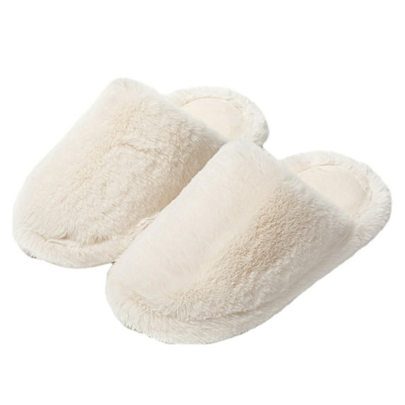 Fesfesfes Women Shoes Slippers For Women A Pair Of Lazy Slippers Curly Cozy Flat Slide Slippers Comfy Soft Non-Slip House Shoes Indoor And Outdoor Warm Gift 6.5-7(38-39)