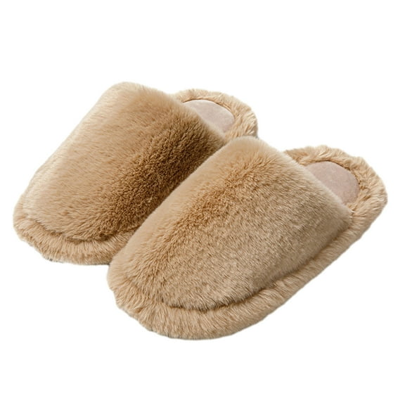Fesfesfes Women Shoes Slippers For Women A Pair Of Lazy Slippers Curly Cozy Flat Slide Slippers Comfy Soft Non-Slip House Shoes Indoor And Outdoor Warm Gift 6.5-7(38-39)