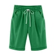 thumbnail image 1 of Fesfesfes Women Shorts Summer Solid Color Shorts Plus Size Linen Shorts Casual Short Pants, 1 of 6