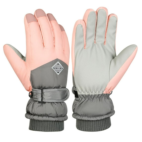 Fesfesfes Women Ski Gloves Winter Warm Cozy Outdoor Windproof Snowboard Gloves For Youth Skiing Snowboarding Motorcycling Shoveling Gloves Clearance Under $10