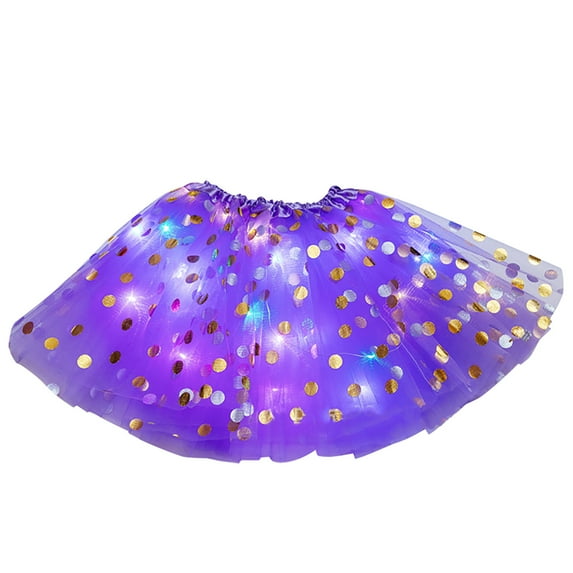 Fesfesfes Women Skirt 3 Level Mesh Tulle Skirt Princess Skirt With LED Small Bulb Skirt Plus Size $10