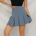 thumbnail image 1 of Fesfesfes Women Skirt Casual High Waist Solid Ruffled Elastic Waist Short Skirt Under $10, 1 of 8