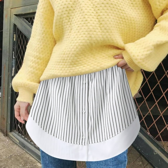 Fesfesfes Women Skirt Layered Tiered Sheer Stripe Printing Extender Half Slip Plus Size Skirt Plus Size $10