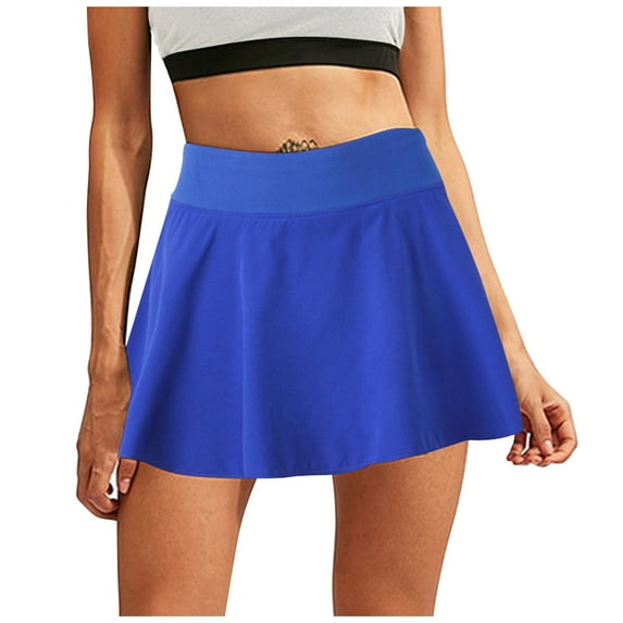 Fesfesfes Women Skirt Loose Fake Two-piece Anti-peeping Quick-drying Running Fitness Skirt Under $10