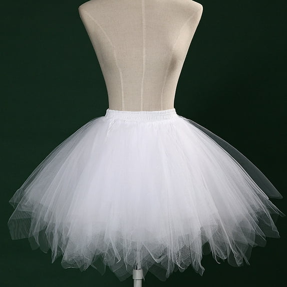 Fesfesfes Women Skirt Mesh Tulle Skirt Princess Elastic Skirt Adult Short Tutu Dancing Skirt Sale or Clearance