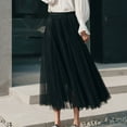 thumbnail image 1 of Fesfesfes Women Skirt Solid Skirt Strap Ladies Floral Skirts Mesh High Waist Skirt Pleated Skirt Plus Size $10, 1 of 6