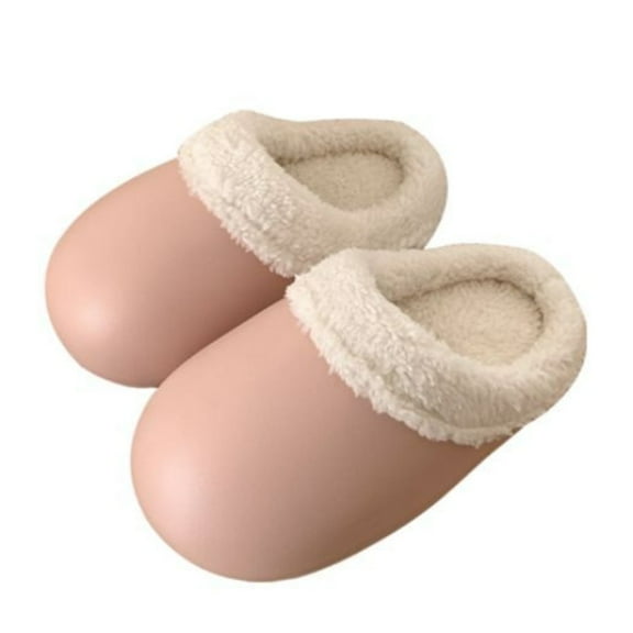 Fesfesfes Women Slip On Shoes Winter Indoor Soft Soles Cotton Slippers Gooses Eggs Shoes Bedroom Warm Cotton Shoes Plush Slippers Ladies Cotton Slippers 6.5-7(38-39)