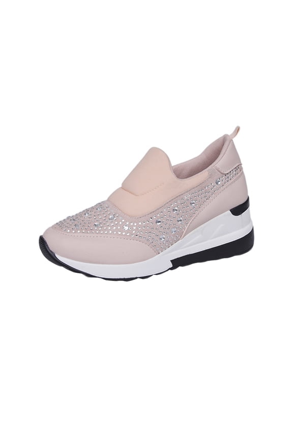 Women Sneakers Wedge Shoes Women's Casual High-heeled Slip-on Shoes Fashion Casual Slip-on US:4.5(35)