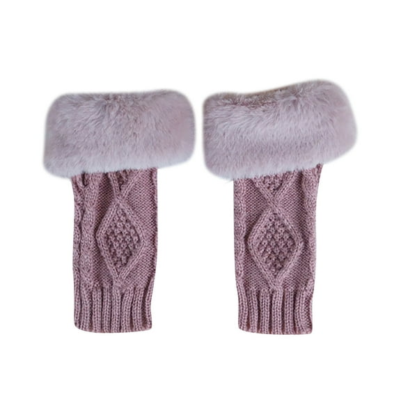 Fesfesfes Women Solid Color Frayed Warm Typing Elastic Half-Finger Gloves Clothes Sale