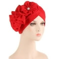 thumbnail image 1 of Fesfesfes Women Solid Floral India Muslim Ruffle Chemo Hat Headwear Head Wraps Turbans Beanie Cap Headwraps, 1 of 2
