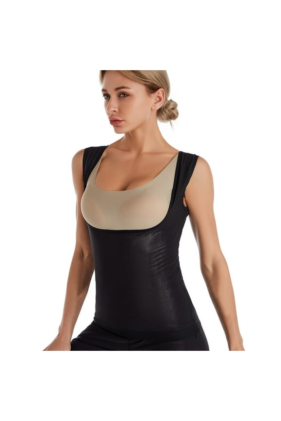 Women Sports Sweat Shapewear Tops Low Cut Chest Support Shapewear Abdomen Body Shaper Vest Tops Gifts for Her Sale