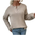 thumbnail image 1 of Fesfesfes Women Sweater Casual Sexy Round-Neck Long Sleeve Tops Blouse Clothes Sale, 1 of 8