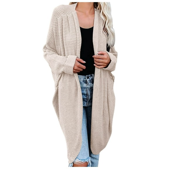 Fesfesfes Women Sweater Casual V-Neck Long Sleeve Fall Sweater Cardigan Blouse Tops Tops on