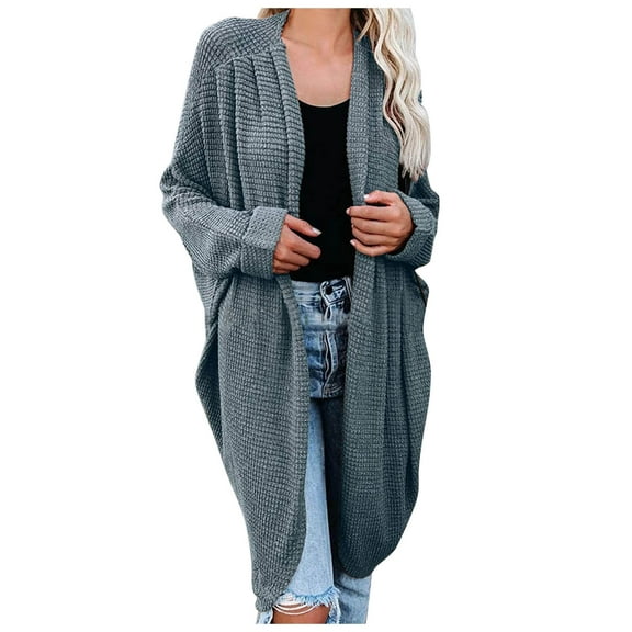 Fesfesfes Women Sweater Casual V-Neck Long Sleeve Fall Sweater Cardigan Blouse Tops or