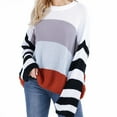 thumbnail image 1 of Fesfesfes Women Sweater Long Sleeves Tops Round Neck Color Matching Loose Tops Blouse Knitted Sweater Plus Size $10, 1 of 5