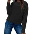 thumbnail image 1 of Fesfesfes Women Sweater Tops Fall And Winter Casual Round Neck Long Sleeve Tops Solid Color Sweater Tops Blouse Plus Size $10, 1 of 8