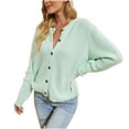 thumbnail image 1 of Fesfesfes Women Sweaters Button Reversible Long Sleeves Knit Cardigan Loose Tops Blouse Sweater Clothes Sale, 1 of 6