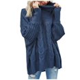 thumbnail image 1 of Fesfesfes Women Sweaters Casual Cable Pullover Bat Sleeve Loose Women Sweaters Turtleneck Sweater or, 1 of 9