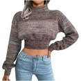 thumbnail image 1 of Fesfesfes Women Sweaters Casual Colorful Long Sleeve Pullover Knit Sweater Mock Neck Sweater Tops, 1 of 6