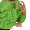 thumbnail image 1 of Fesfesfes Women Sweaters Casual Hollow Drawstring Sexy Off-the-shoulder Knitted Sweater Sale Tops on Clearance, 1 of 4