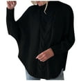 thumbnail image 1 of Fesfesfes Women Sweaters Casual Long Sleeve Half High Collar Bat Sleeve All-match Sweater Plus Size $10, 1 of 5