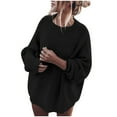 thumbnail image 1 of Fesfesfes Women Sweaters Casual Long Sleeve Solid Color Sweater Loose Bat Sleeve Plus Size Sweater Tops, 1 of 5