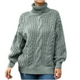 thumbnail image 1 of Fesfesfes Women Sweaters Casual Turtleneck Pullover Long Sleeve Solid Loose Knitted Sweater Tops or, 1 of 9