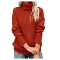 thumbnail image 1 of Fesfesfes Women Sweaters Casual Turtleneck Pullover Tops Winter Warm Solid Color Long Sleeve Sweater Tops Clothes Sale, 1 of 4