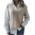 thumbnail image 1 of Fesfesfes Women Sweaters Casual V-Neck Vest Loose Hollow Knitted Vest Sweater Vest Tops on, 1 of 2