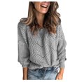 thumbnail image 1 of Fesfesfes Women Sweaters Knitwear Pure Color Mohair Pullover Hollow Sweater, 1 of 7