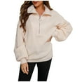 thumbnail image 1 of Fesfesfes Women Sweaters Plus Size Casual V-Neck Loose Solid Pocket Long Sleeve Tops Women Sweaters Blouse or, 1 of 6