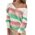 thumbnail image 1 of Fesfesfes Women Sweaters Solid Color Splicing Backless Line O-Neck Long Sleeve Sweater Tops Blouse Plus Size, 1 of 6