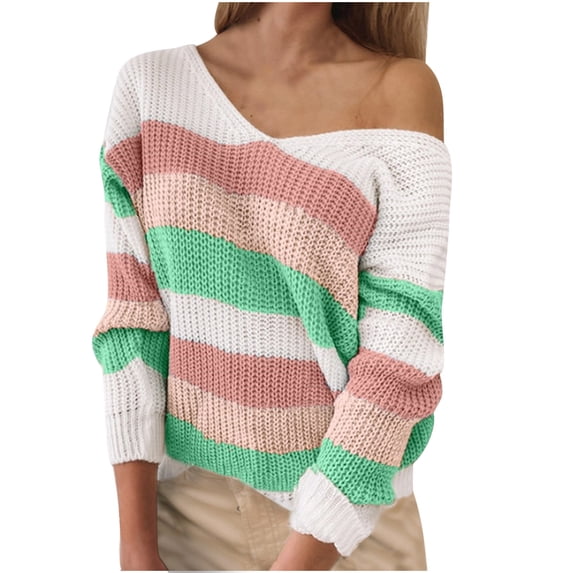 Fesfesfes Women Sweaters Solid Color Splicing Backless Line O-Neck Long Sleeve Sweater Tops Blouse Plus Size