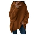 thumbnail image 1 of Fesfesfes Women Sweaters Solid Casual O-Neck Shoulder Pocket Knitted Sweater Knitwear Top Plus Size $10, 1 of 7