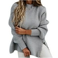 thumbnail image 1 of Fesfesfes Women Sweaters Solid Color Long Sleeve Pullove O Neck Shirt Sweater Tops Clothes Sale, 1 of 7