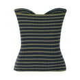 thumbnail image 1 of Fesfesfes Women Sweaters Stripe Breast Wrap Sleeveless V-Neck Knitting Vest Hollow Out Tube Tops Under $10, 1 of 6