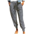 thumbnail image 1 of Fesfesfes Women Sweatpants Casual Trousers Summer Leopard Print Pants Bottoms Athletic Pants, 1 of 4