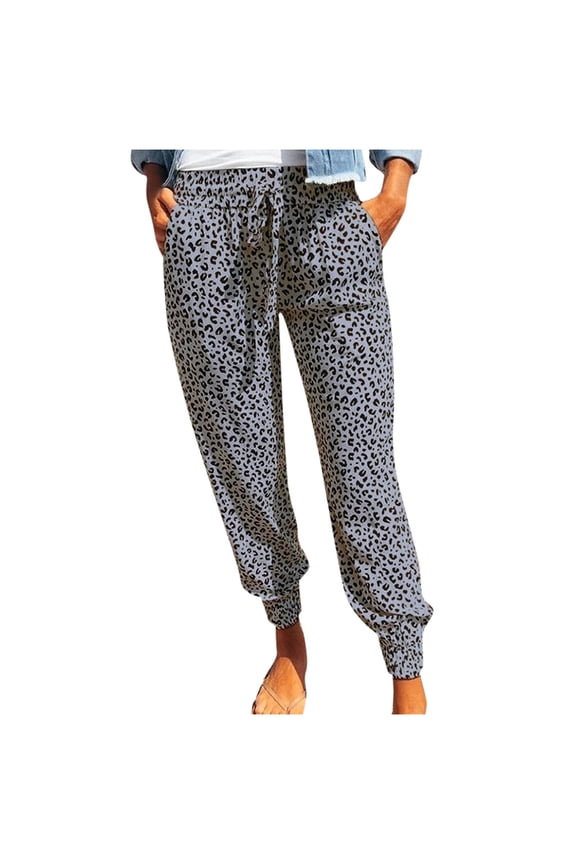 Women Sweatpants Casual Trousers Summer Leopard Print Pants Bottoms Athletic Pants On Sale