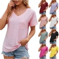 thumbnail image 1 of Fesfesfes Women T Shirts Womens Fashion Print Tops Short Sleeve Out Blouse Funny Round Neck T-Shirt Tops Athletic Shirts Women XL(US:10), 1 of 5